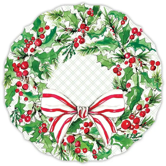 Holly Wreath Die-Cut Placemat