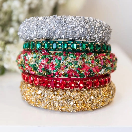 All That Glitters Headband- Red and Green