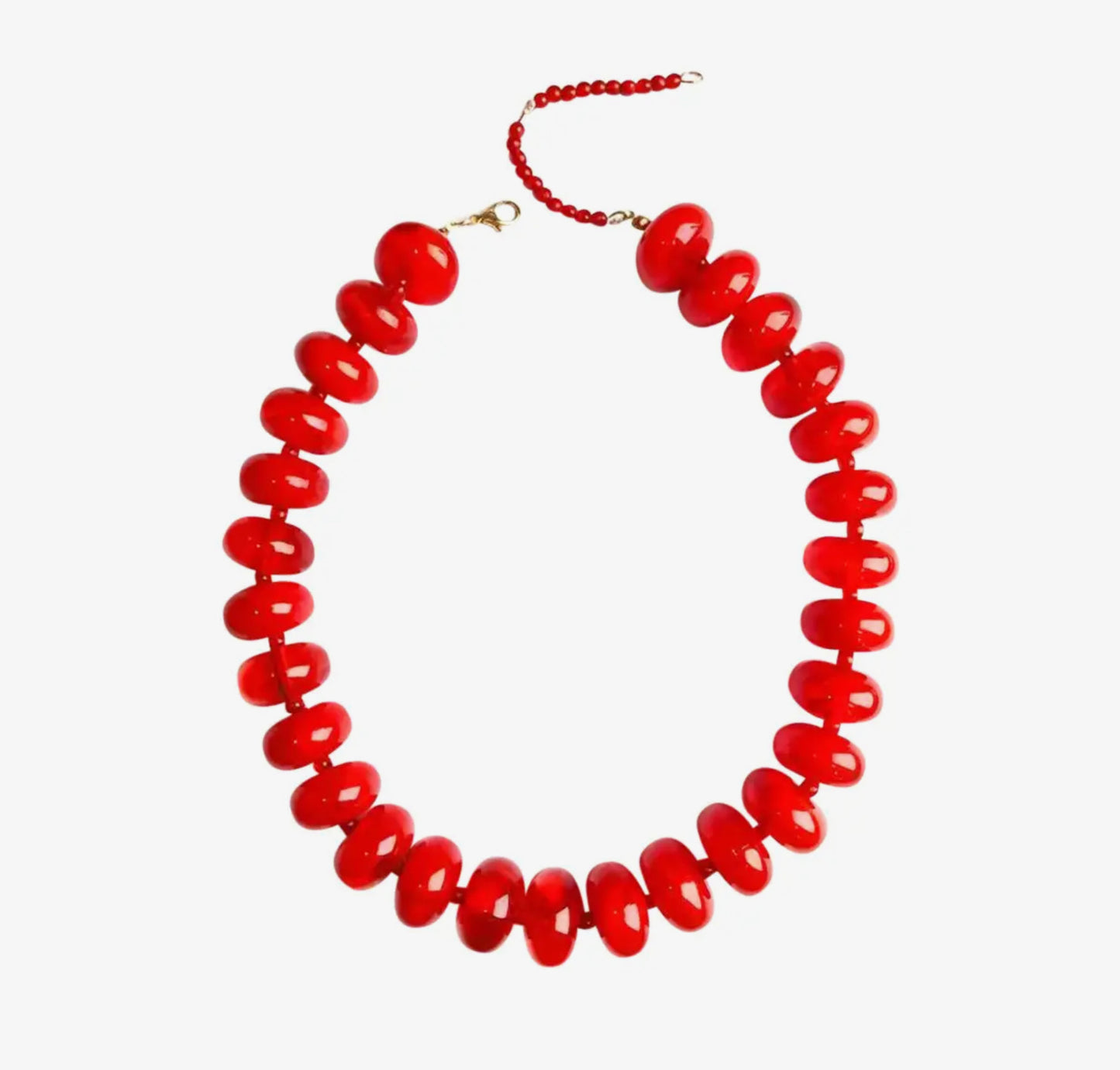 Chunky Red Beaded Necklace
