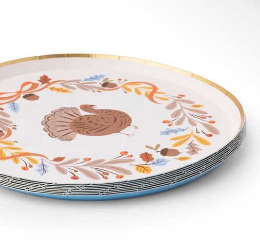 Fall Foliage Turkey Dessert Plates