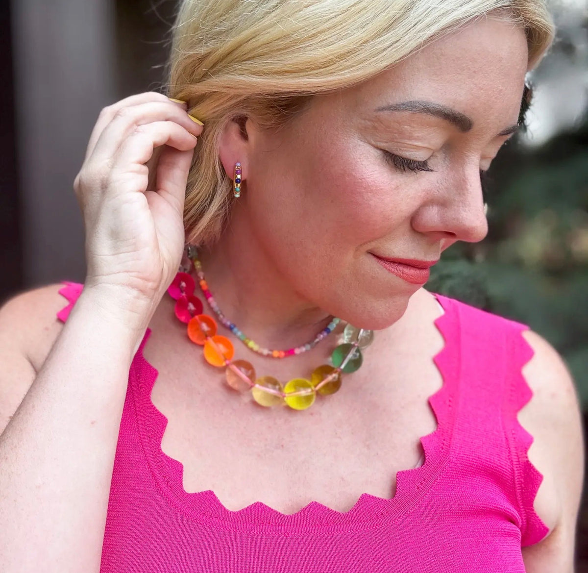 Mini Rainbow Beaded Necklace