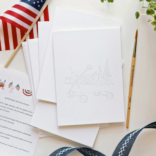 America Paintable Watercolor Notecard Set