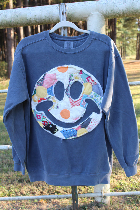 Quilted Invert Smiley Sweatshirt