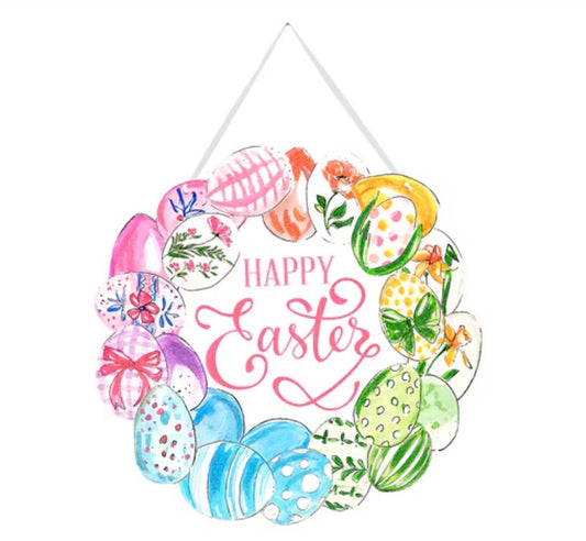 Egg Wreath PVC Door Hanger