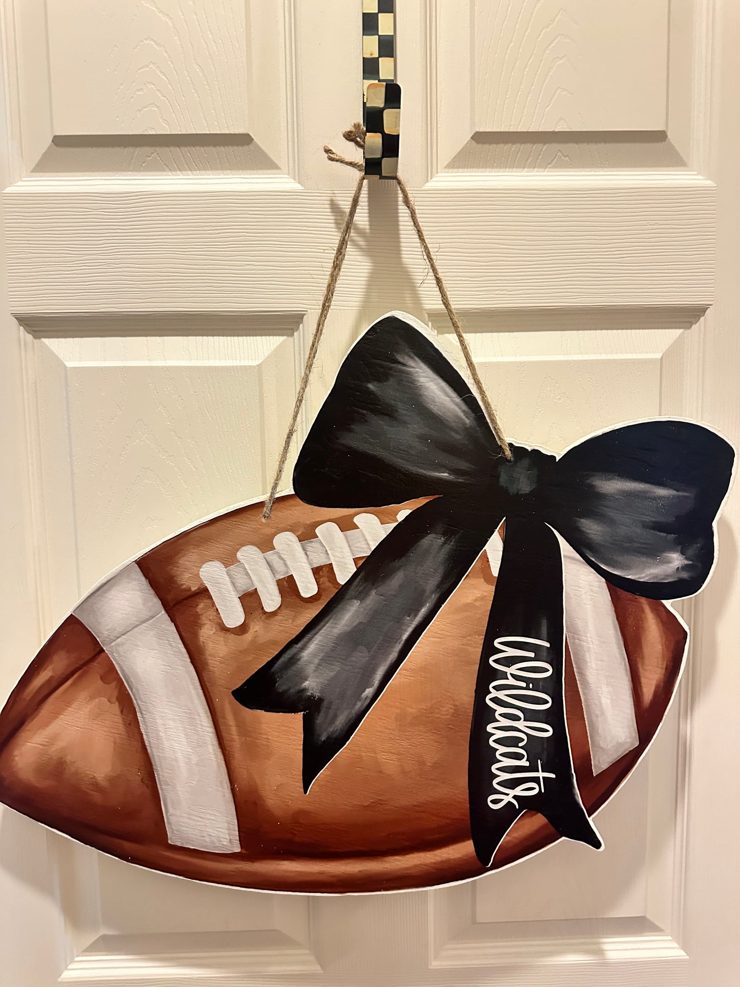 Football Bow Door Hanger