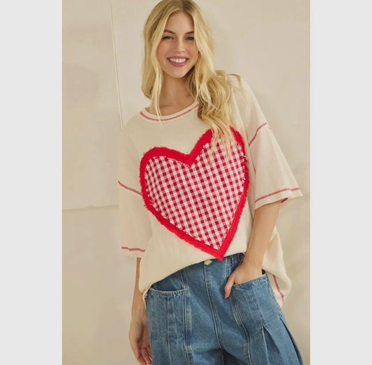 Sweetheart Gingham Waffle Tee