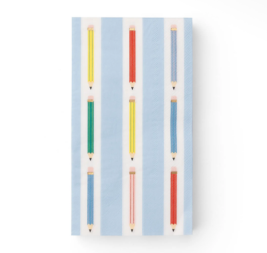 Pencil Stripe Back to School Guest Towels