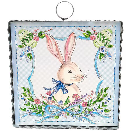 Mini Art Blue Gingham Rabbit