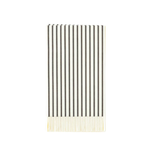 Black Ticking Fringe Dinner Napkins
