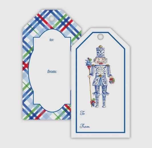 Blue Chinoiserie Nutcracker Gift Tag Set