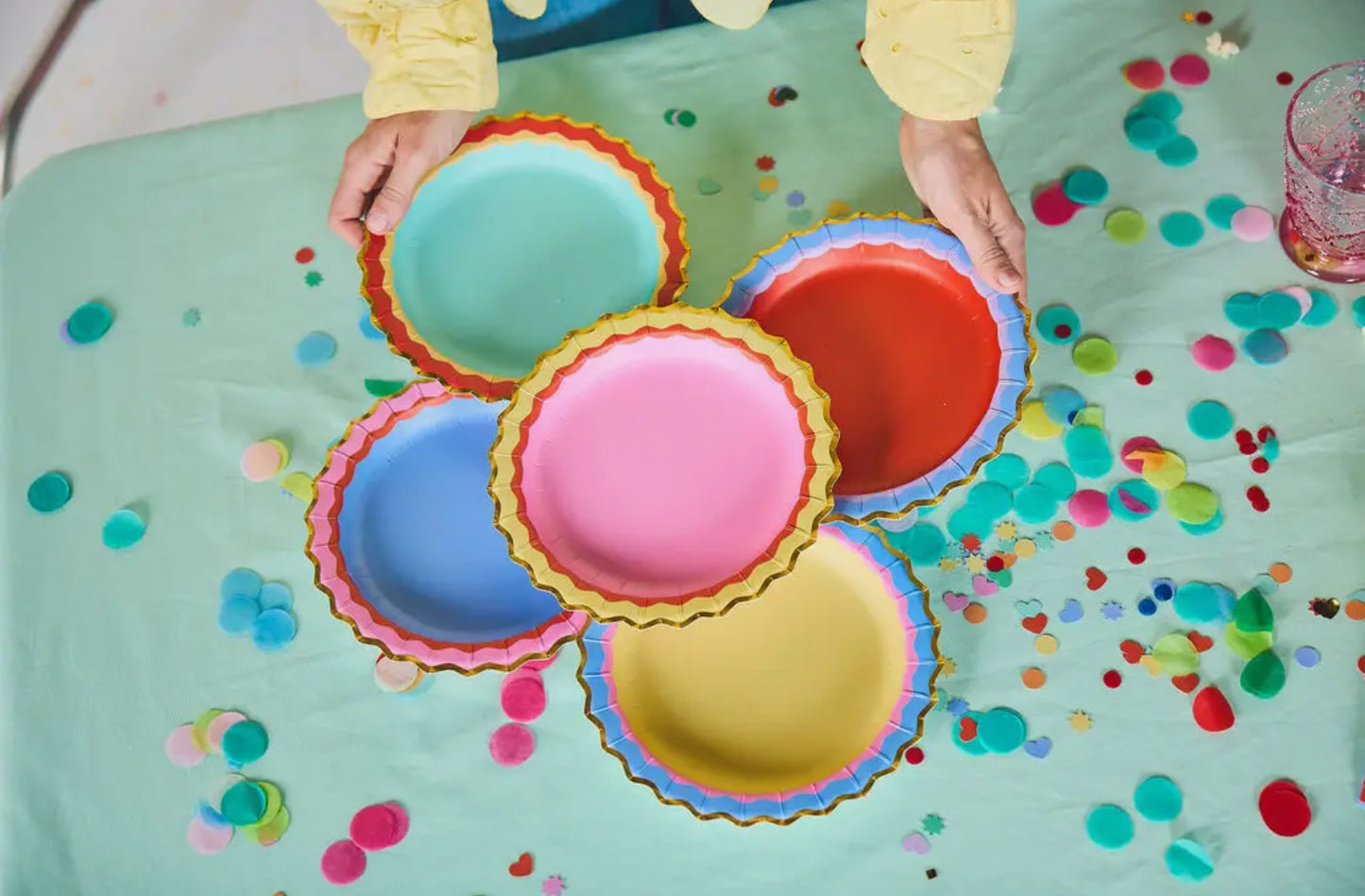 Rainbow Ric Rac Assorted Dessert Plate Set