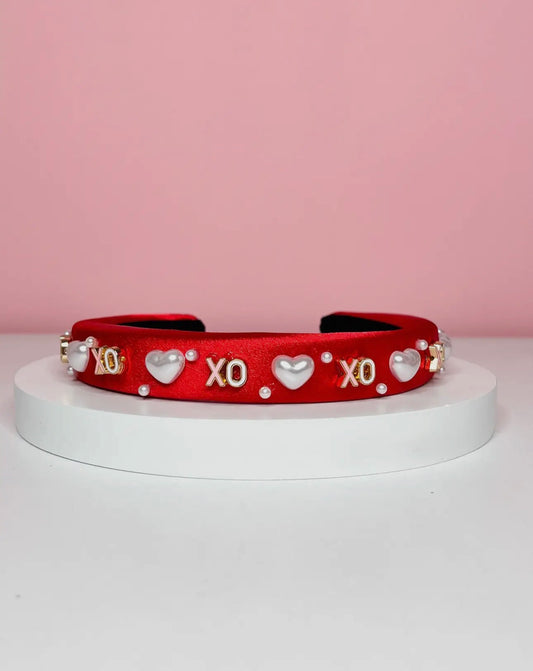 Thin XO Beaded Headband