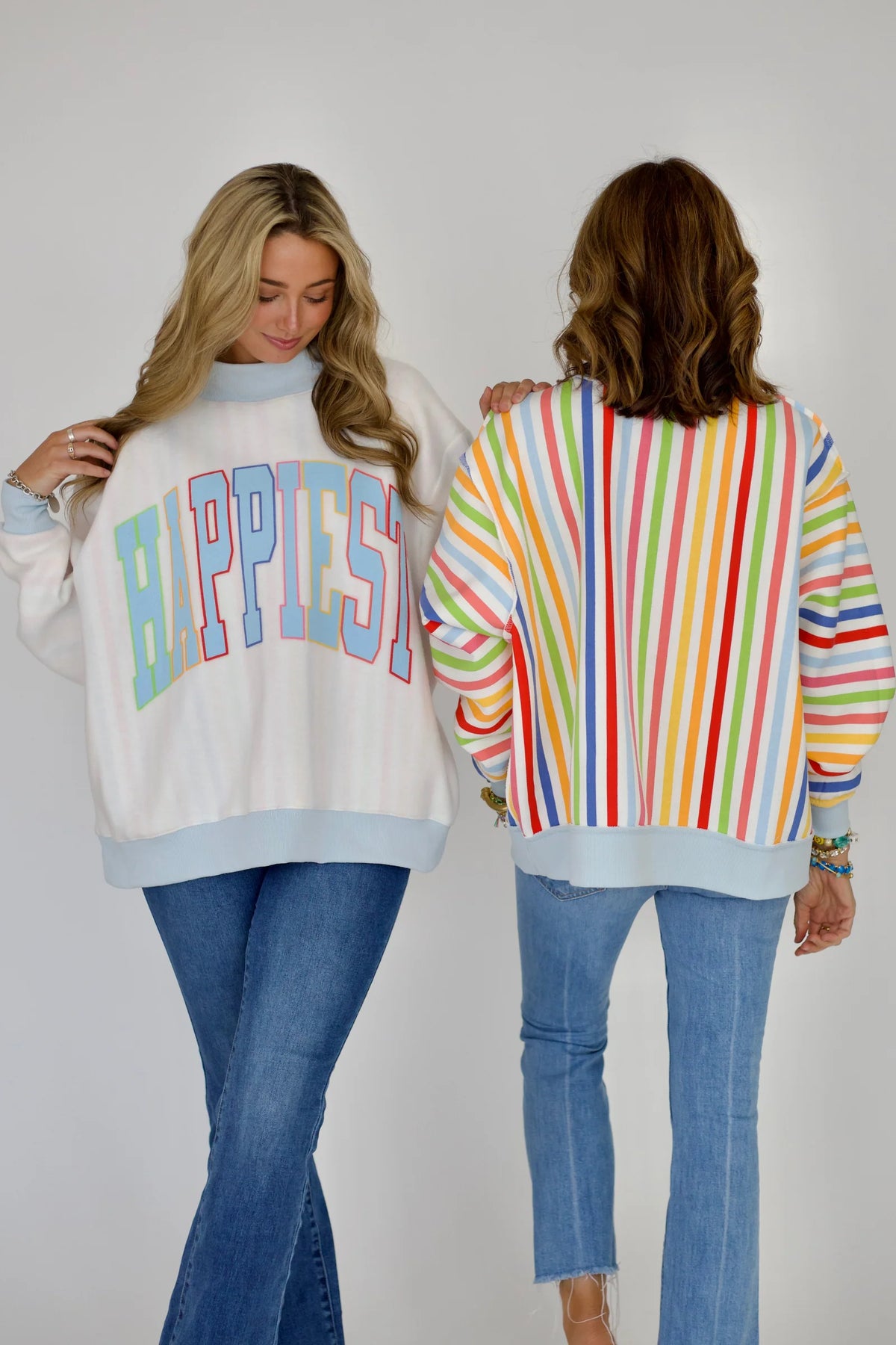 Happiest Stripe Reversible MockNeck
