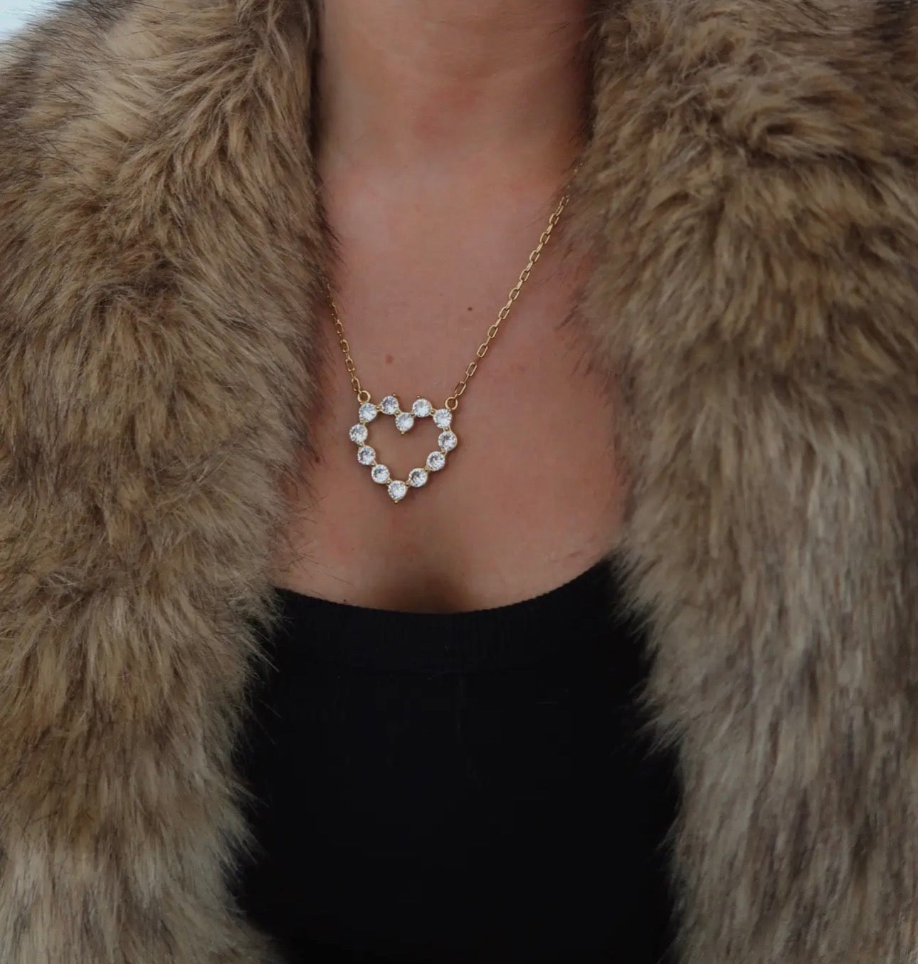 Large Diamond Heart Necklace