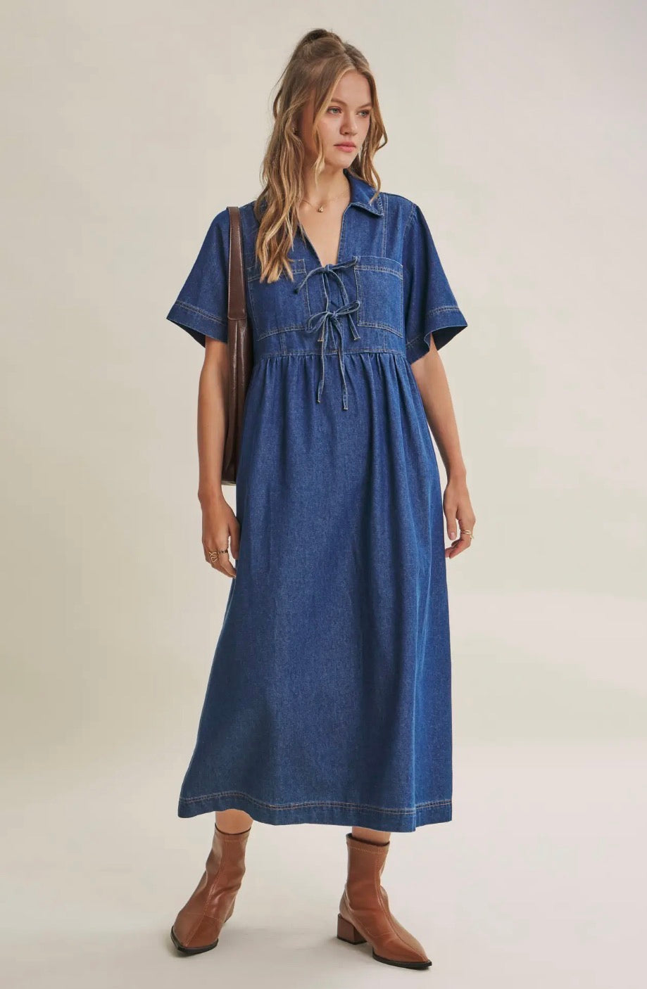 Denim Bow Dress
