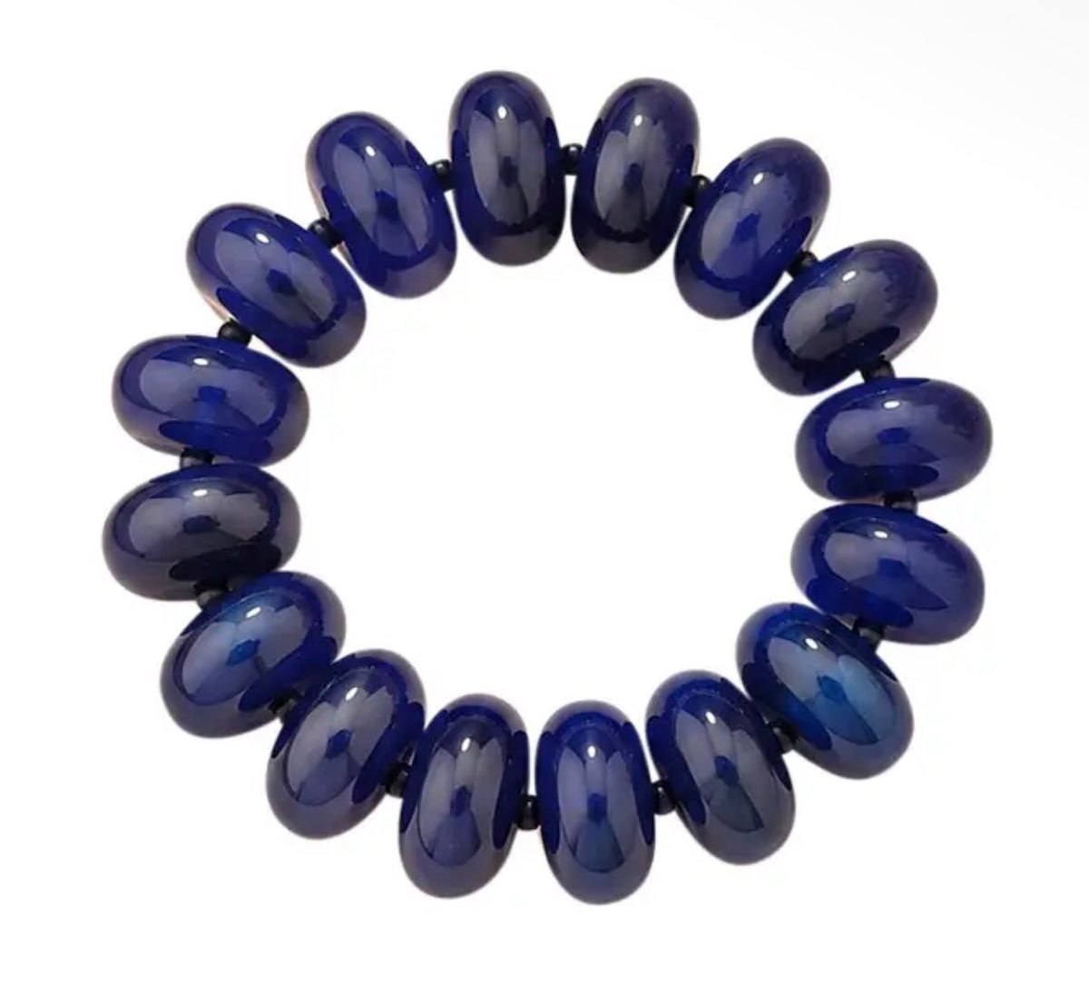 Chunky Bead Navy Stretch Bracelet