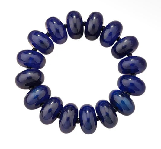 Chunky Bead Navy Stretch Bracelet