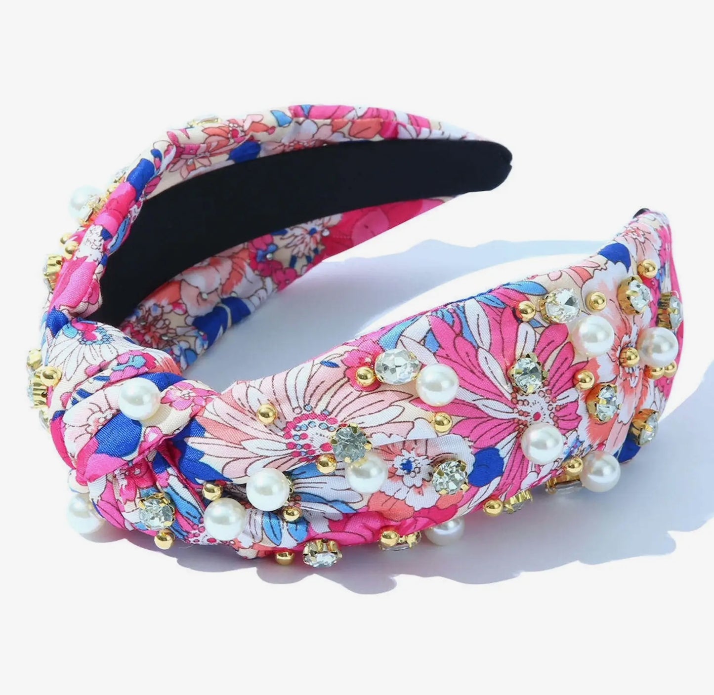 Pink and Blue Floral Headband