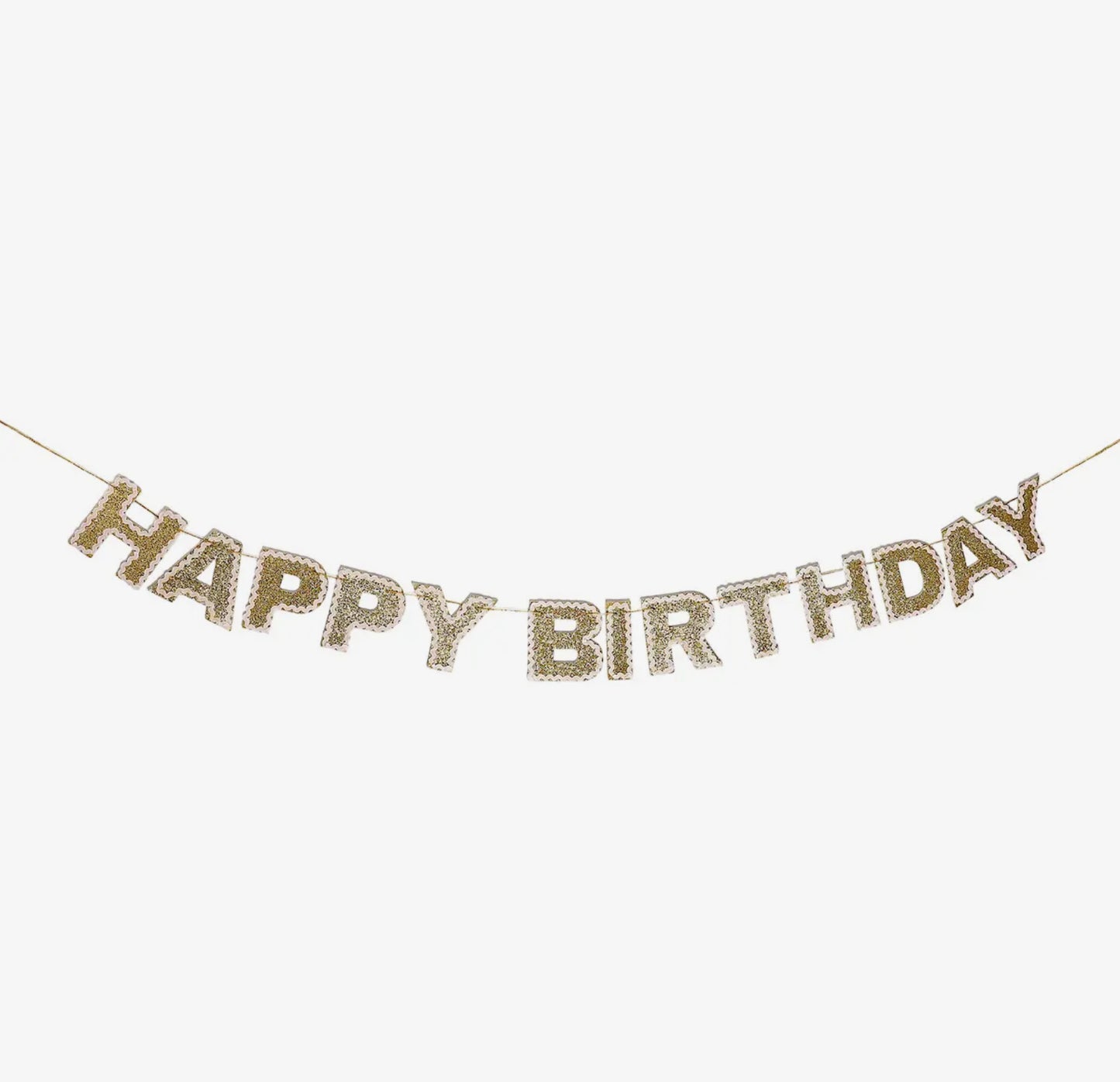 Happy Birthday Gold Reusable Banner