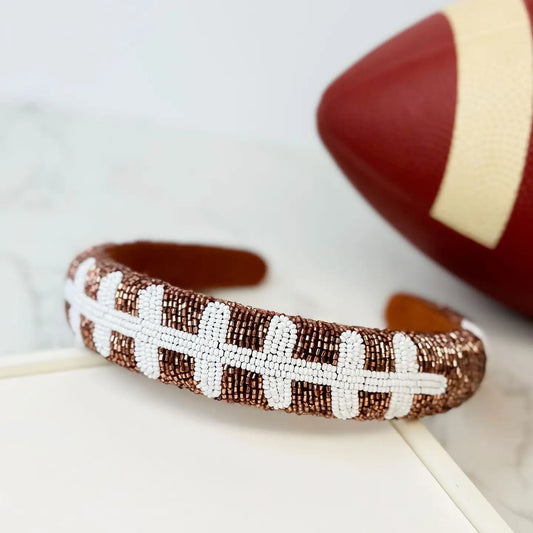 Beaded Football Headband