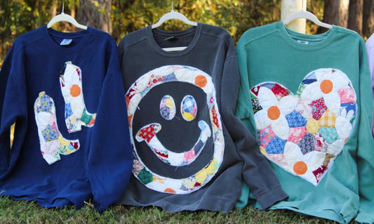 Quilted Smiley Sweatshirt