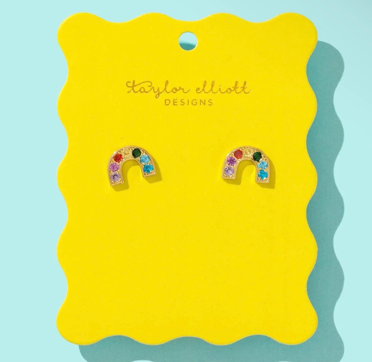 Rainbow Gem Stud Earrings