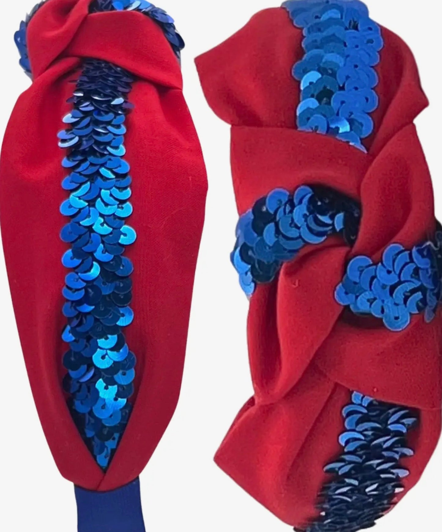 Royal Blue Sequin On Red Headband