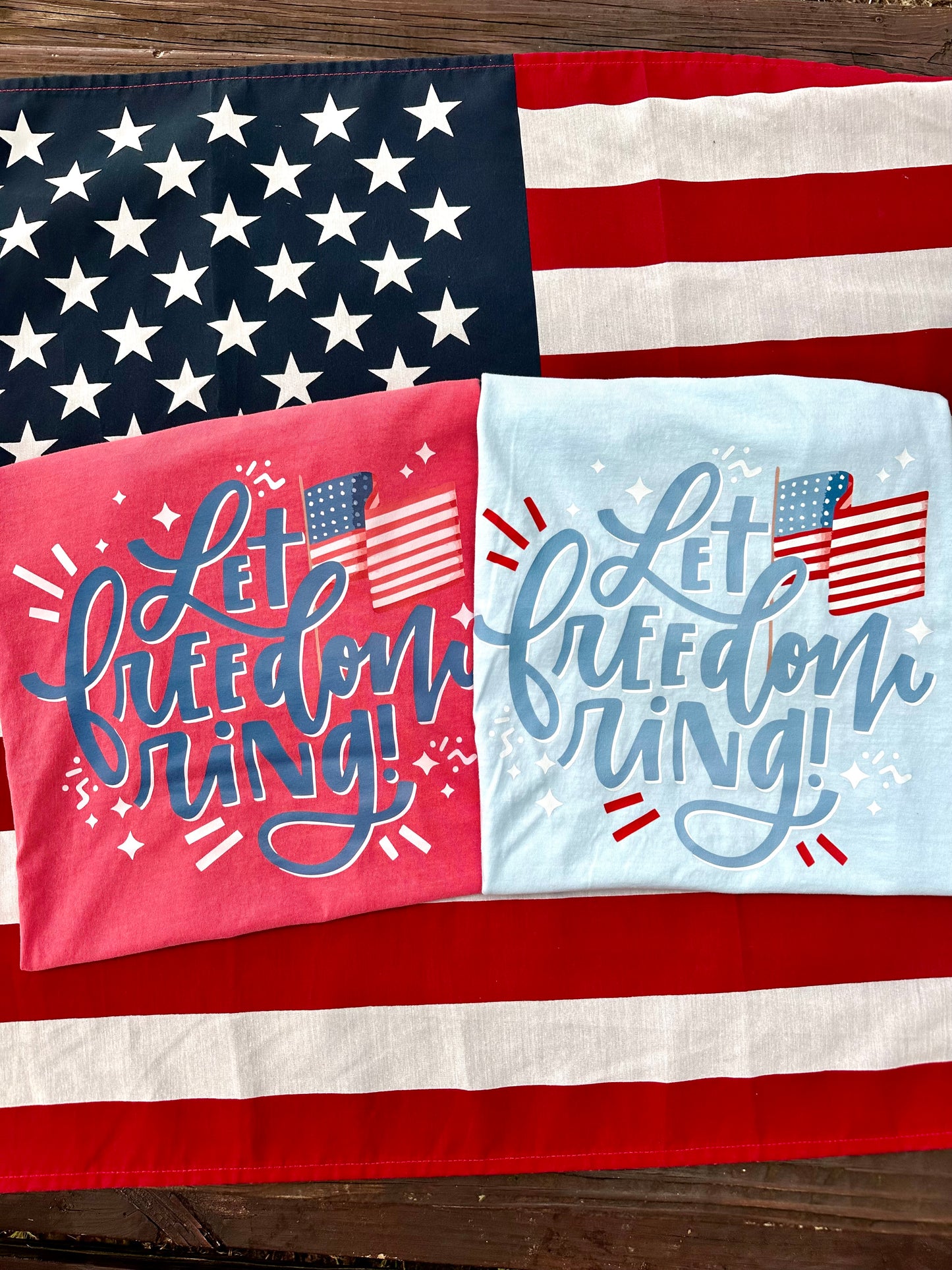 Let Freedom Ring T-shirt Light Blue