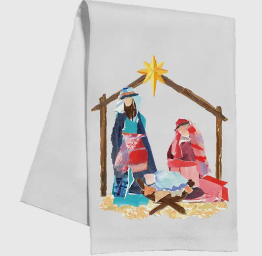 Nativity Scene Manger Kitchen Towel