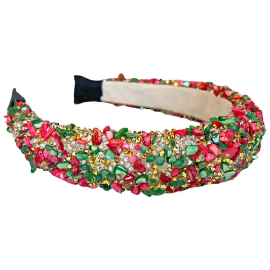 All That Glitters Headband- Red and Green