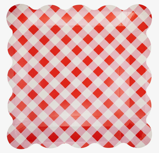 Red Gingham Plate