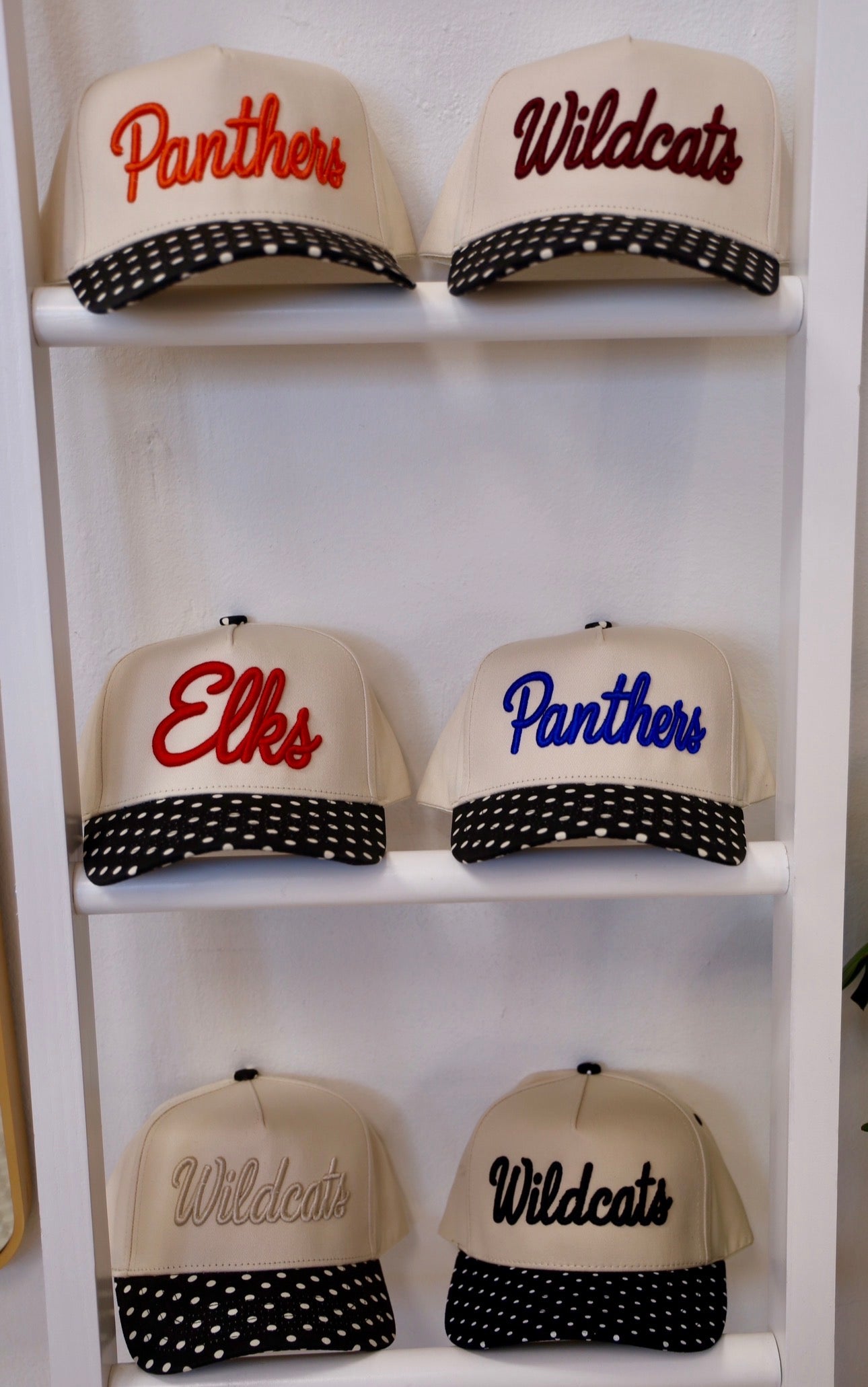 Mascot Polka Dot Embroidered Trucker Hat