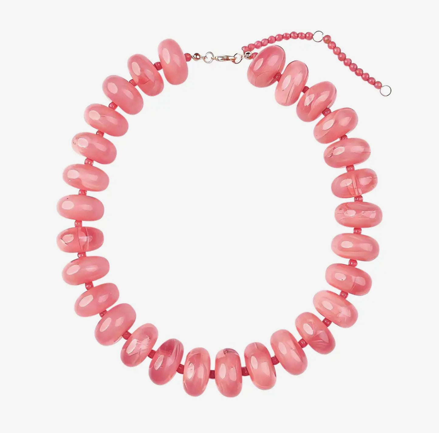 Chunky Light Pink Beaded Necklace