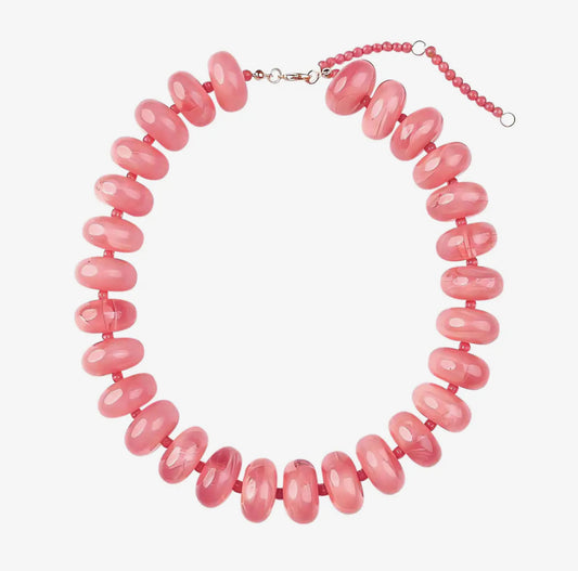 Chunky Light Pink Beaded Necklace