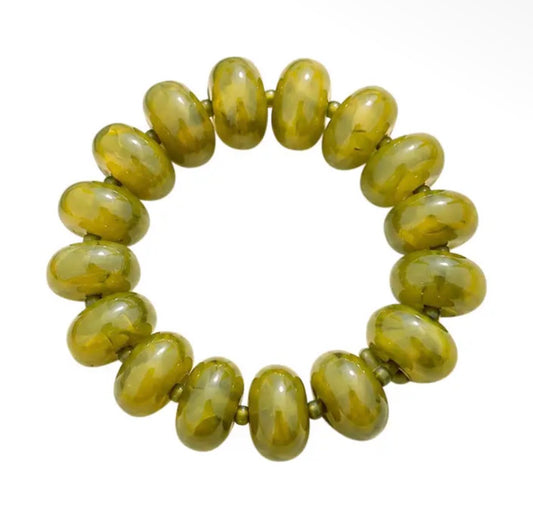 Chunky Bead Chartreuse Stretch Bracelet