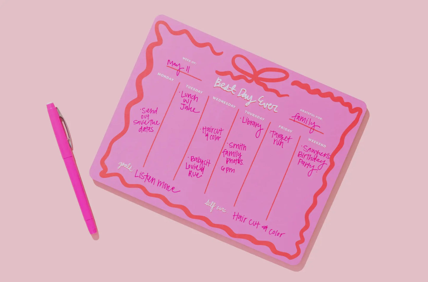 Weekly Planner - “Best Day Ever”