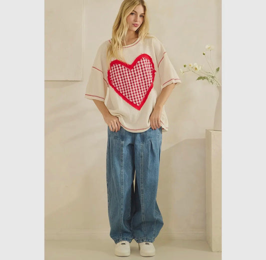 Sweetheart Gingham Waffle Tee