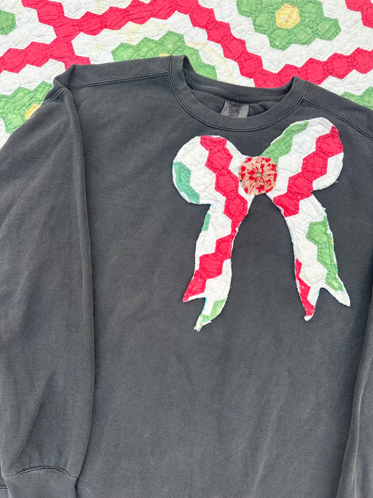 Yoyo Bow Quilted Sweatshirt