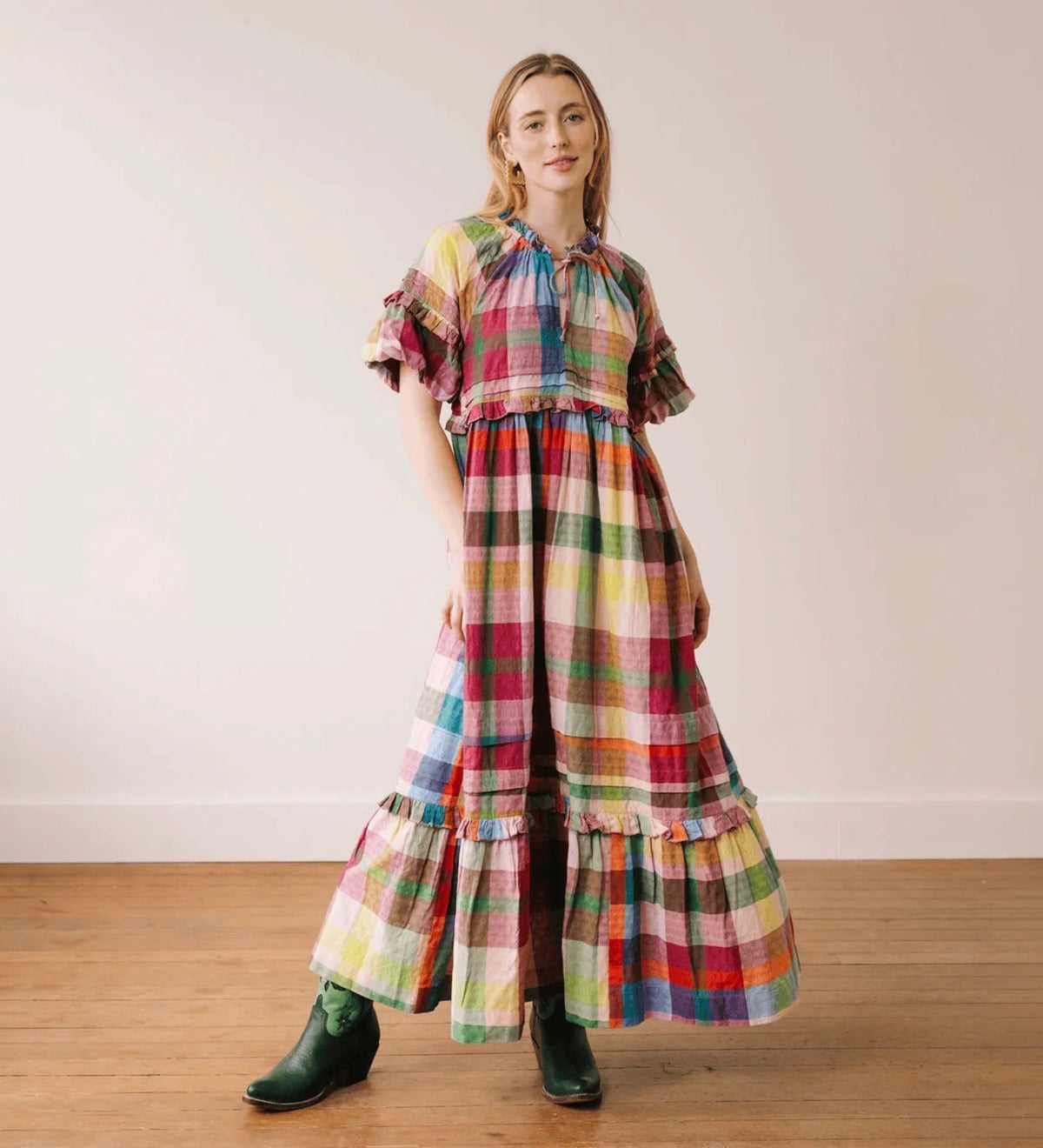 Harbor Plaid Colorful Dress Long