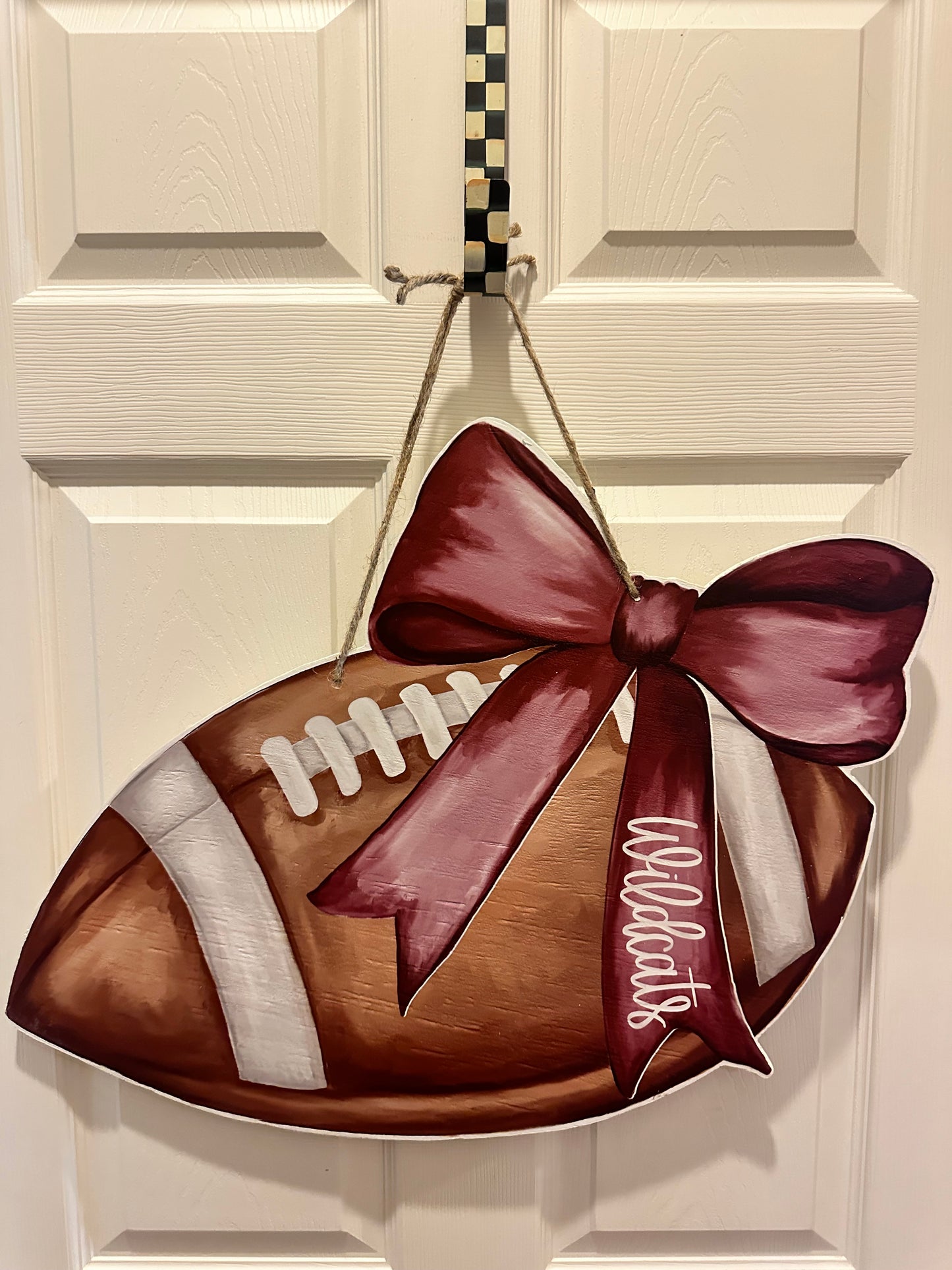 Football Bow Door Hanger