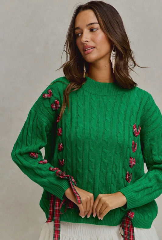 Checkered Plaid Holiday Sweater