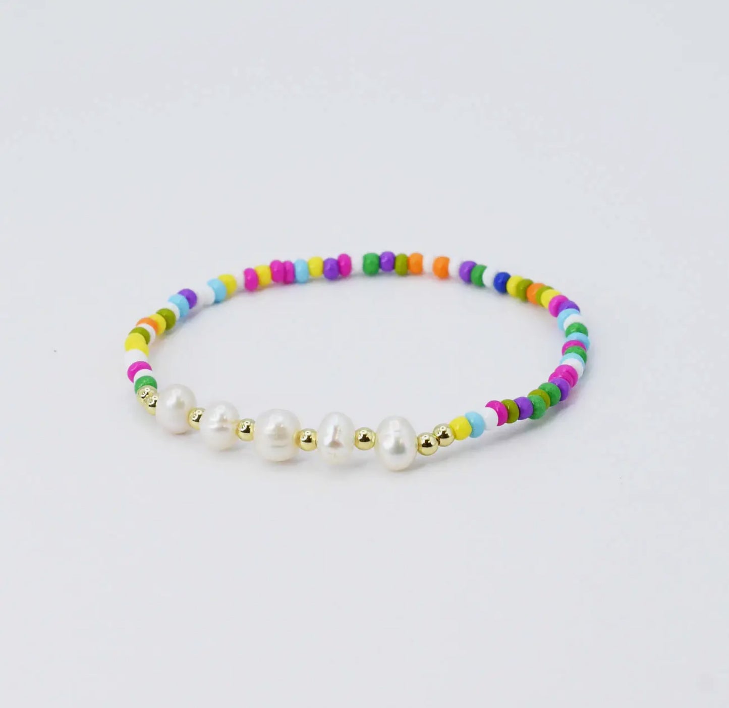 Joyful Heart Beaded Bracelet with Pearls