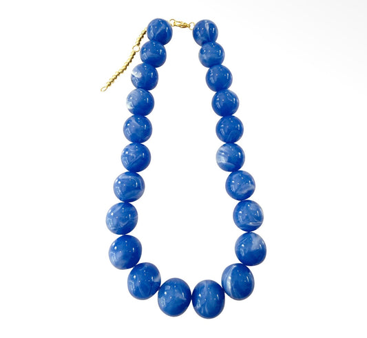 Chunky Cobalt Beaded Necklace