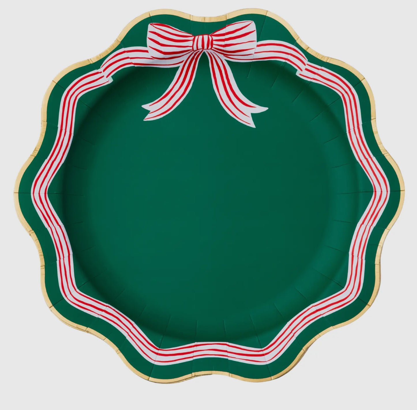 Elegant Green Peppermint Bow Dinner Plates
