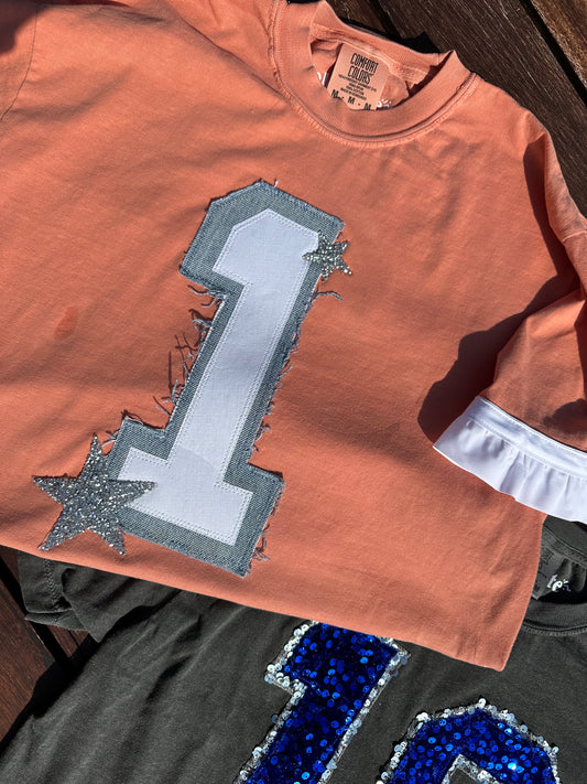 Custom Denim Number Spirit Shirt