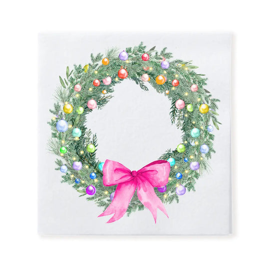 Rainbow Wreath Holiday Cocktail Napkins