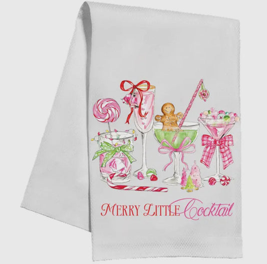 Merry Little Cocktails Kitchen Towel
