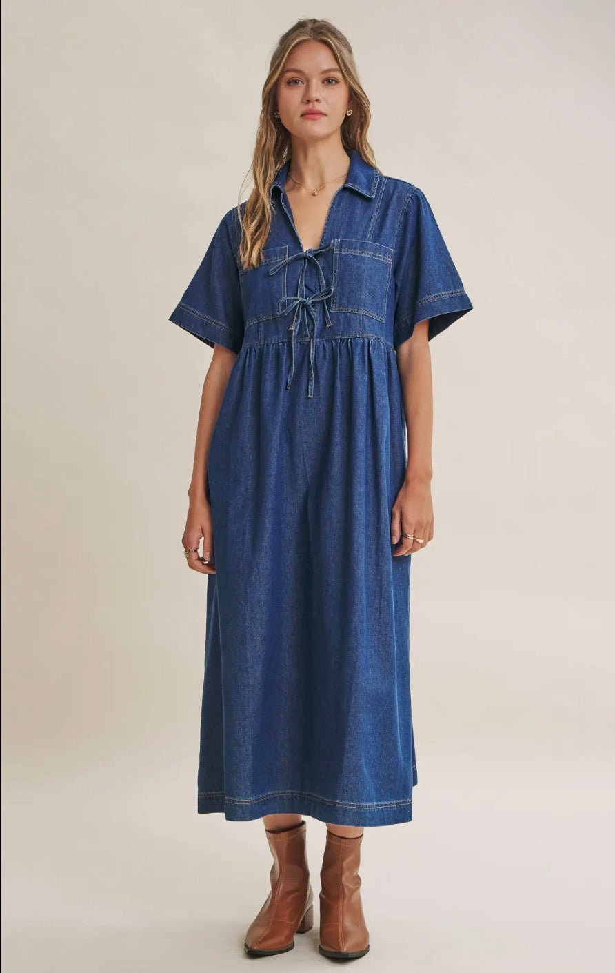 Denim Bow Dress