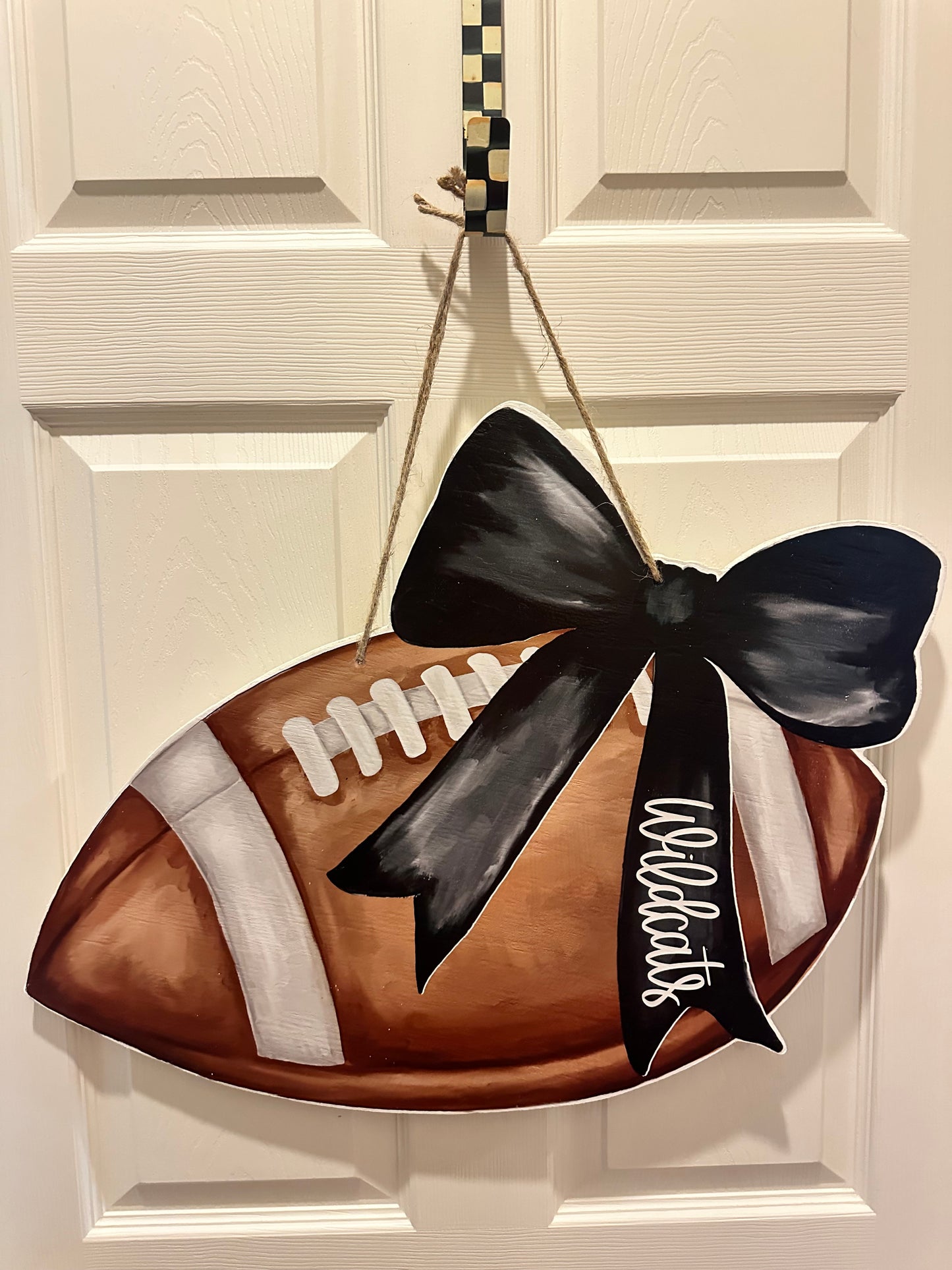 Football Bow Door Hanger