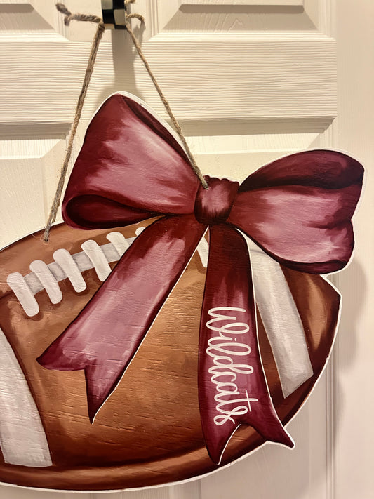 Football Bow Door Hanger